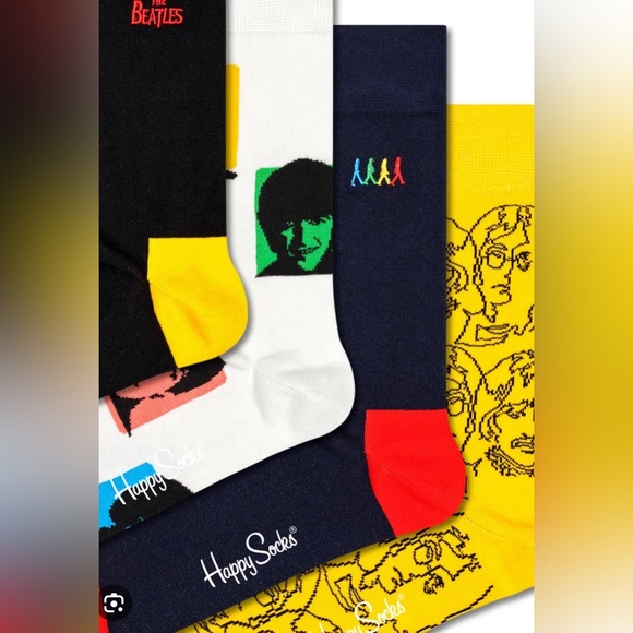New Happy Socks THE BEATLES Gift Set M/L 4 Pack $75 - Picture 9 of 9